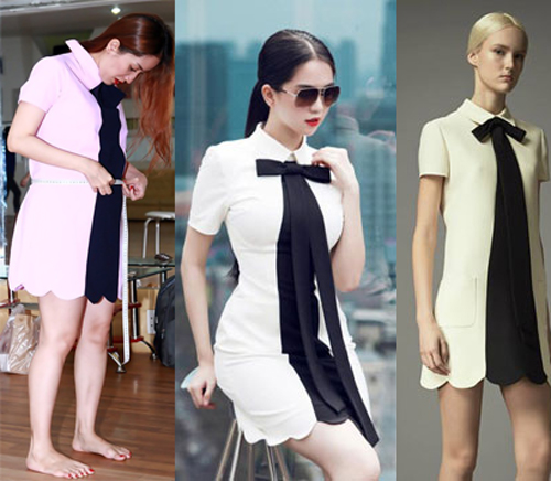 Khánh Thi diện váy giống hệt hàng nhái của Ngọc Trinh bán