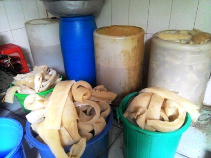 Kinh hoàng bì lợn ngâm hóa chất 5 ngày mới bán cho quán cơm