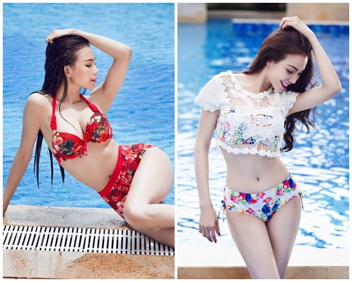 Trà Ngọc Hằng khoe body nóng bỏng bên hồ bơi