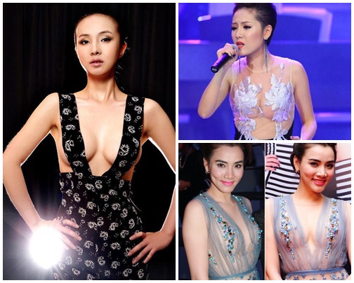 Sao Việt đua nhau chuộng mốt 'quên nội y' đi dự event