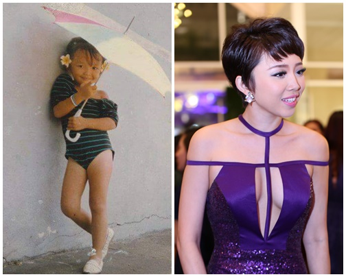 Ca sĩ Tóc tiên khoe ảnh thời thơ ấu sexy vô cùng đáng yêu