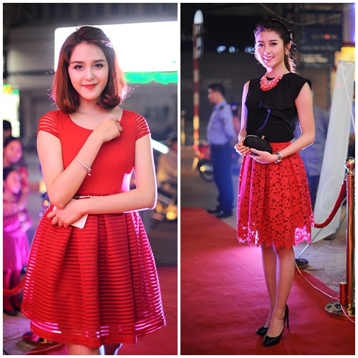 Hoàng Anh, Huyền My ton-sur-ton đỏ thanh lịch