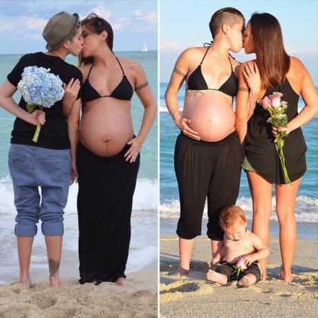 Bộ ảnh mang thai của cặp đôi đồng tính nữ gây sốt
