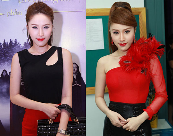 Cô giờ đây đã xinh đẹp, quyến rũ, kiêu sa hơn rất nhiều nhờ áp dụng tinh tế gu trang điểm mắt đen - môi đỏ gợi cảm.