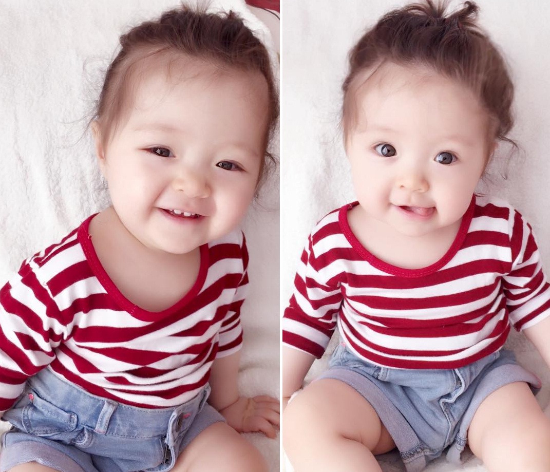 Con gái Elly Trần biểu cảm gương mặt cực yêu