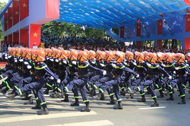 Khối chiến sĩ cảnh sát Phòng cháy chữa cháy.