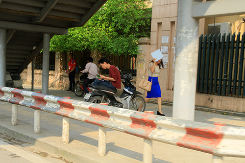 Cầu vượt bộ hành, gốc cây râm mát là địa điểm trốn nắng lý tưởng.