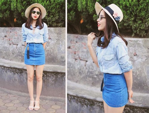 Lưu Hương Giang diện cả cây denim.