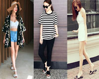 Sao Việt ra phố sanh chảnh với sandals đế bệt quai thô