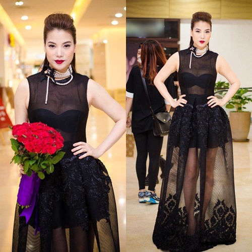 Trương Ngọc Ánh diện đầm xuyên thấu đi chấm thi