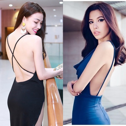 Váy dây mảnh giúp mỹ nhân Việt khoe trọn lưng trần