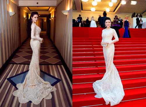Dù sốt cao, Lý Nhã Kỳ vẫn đẳng cấp xuất hiện trên thảm đỏ Cannes