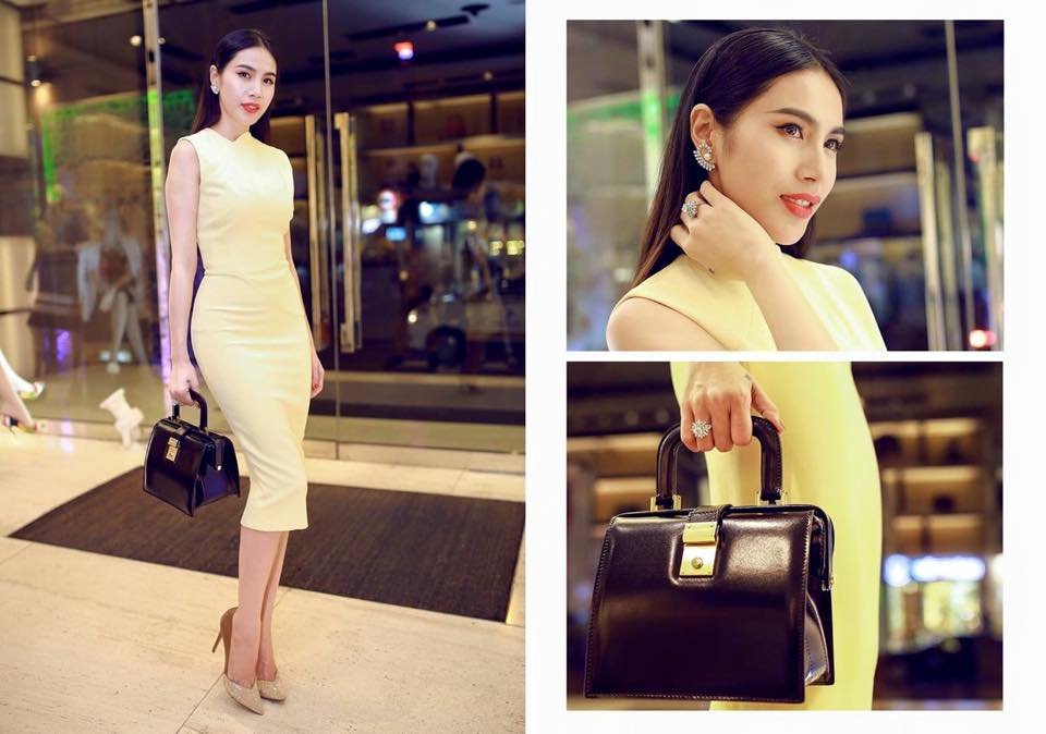 Thủy Tiên khoe ảnh sành điệu với váy của Victoria Backham đi sự kiện.