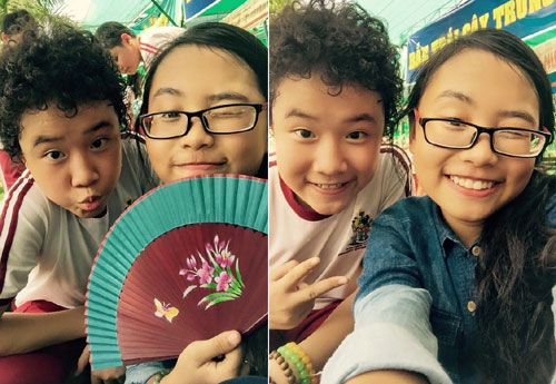 Phương Mỹ Chi nhí nhảnh tạo dáng cùng