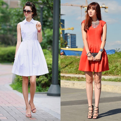 Nàng công sở rạng rỡ ngày cuối tuần với váy liền chữ A