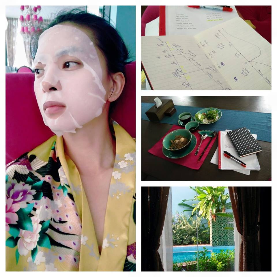 Ngô Thanh Vân tranh thủ đặp mặt nạ cho ngày chủ nhật bận rộn.