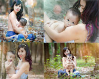 Thêm một bà mẹ chụp ảnh cho con bú giữa thiên nhiên