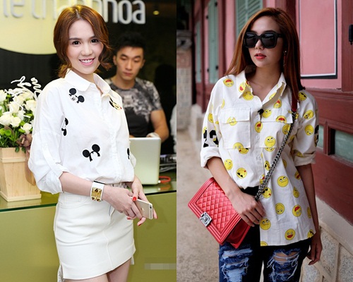 Sao Việt trẻ trung với họa tiết 'xì tin'