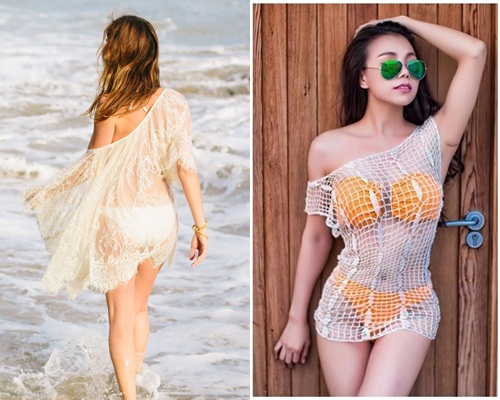 Áo choàng ren đi biển gợi cảm cho cô nàng ngại hở