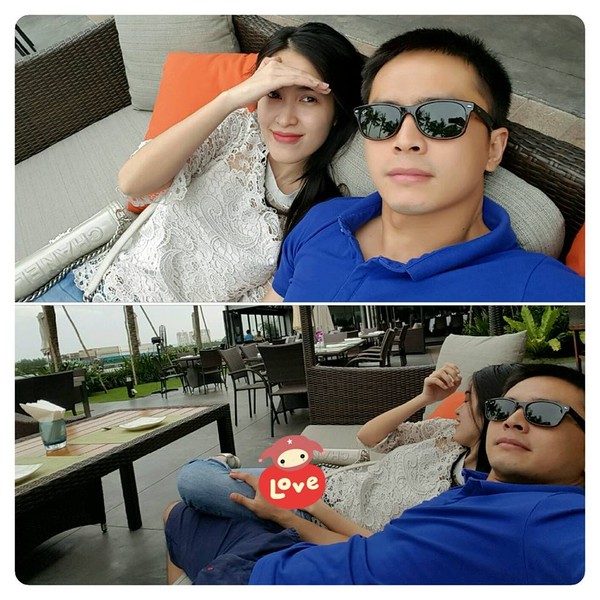 Tú Vi và Văn Anh tình tứ đi uống cafe cùng nhau.