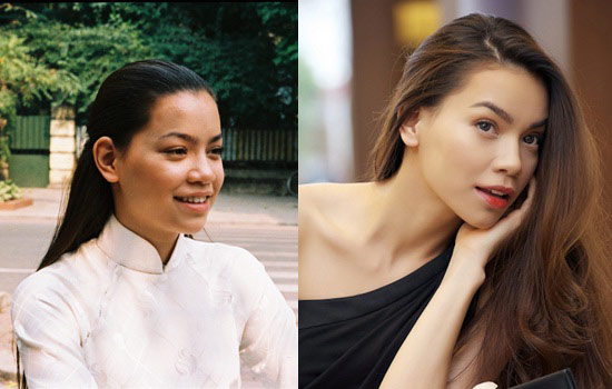 Nhan sắc ngày xưa của Hồ Ngọc Hà kém xa so với hiện tại (phải).