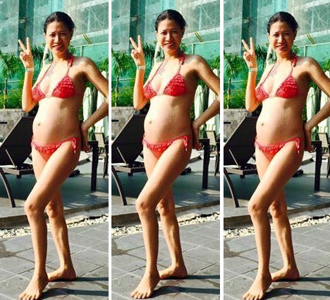 Trang Trần tự tin diện bikini, khoe dáng