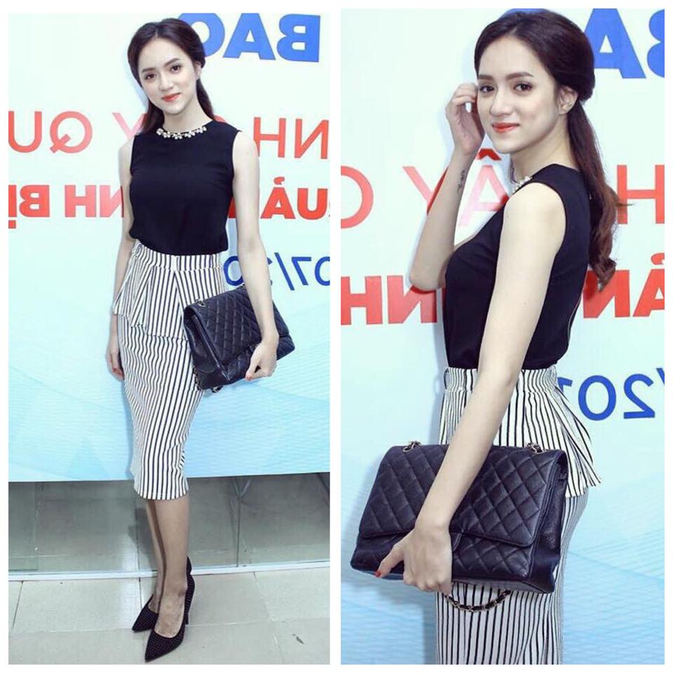 Hương Giang Idol thanh lịch với chân váy bút chì dạo phố.