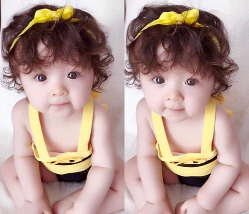 Đôi mắt tròn xoe ngây thơ và biểu cảm siêu dễ thương của con gái Elly Trần đã hoàn toàn 'đốn tim' fan hâm mộ.