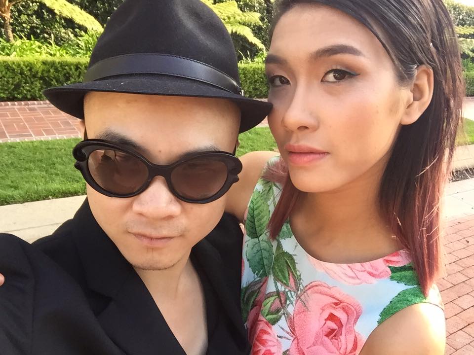 Đỗ Mạnh Cường tạo dáng 'ngầu' cùng người mẫu Nguyễn Oanh.