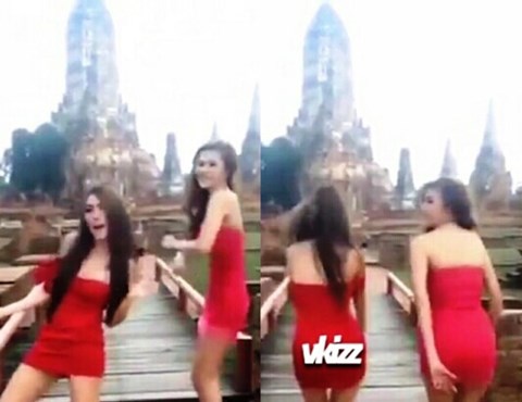 Nhảy múa sexy tại chùa cổ, hai mỹ nữ bị khởi tố