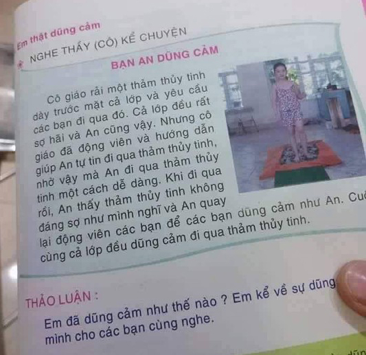 Bộ Giáo dục vào cuộc xử lý sách dạy trẻ đi trên mảnh thủy tinh