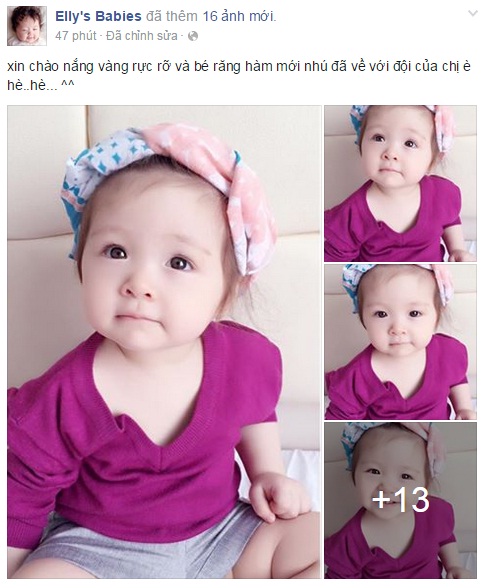 Con gái Elly Trần càng lớn càng điệu đà và rất đáng yêu.