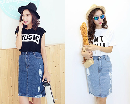 Chân váy denim - phong cách nổi bật dành cho cô nàng mùa thu