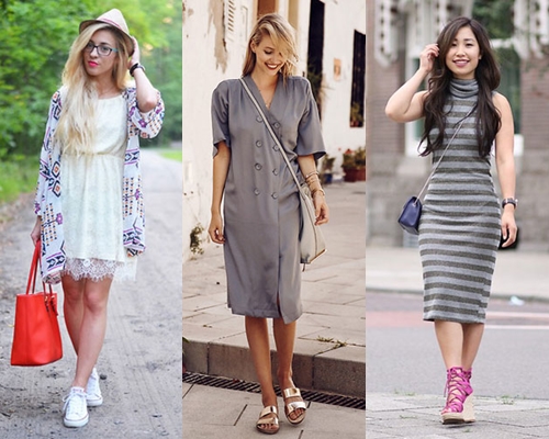 Phái đẹp chọn váy liền sành điệu đón thu về
