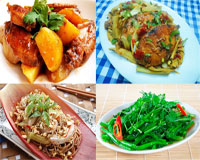 Su su xào tỏi, cánh gà om khoai tây ngon ngất ngây cho bữa trưa