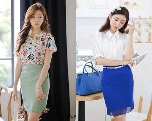 Chân váy công sở đơn sắc thanh lịch cho cô nàng giản dị