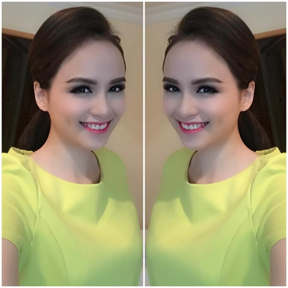 Hoa hậu Diễm Hương tươi trẻ, trang điểm xinh xắn để tham dự một sự kiện quan trọng.