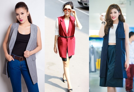Áo gile dáng dài khuấy đảo thời trang đường phố Thu 2015