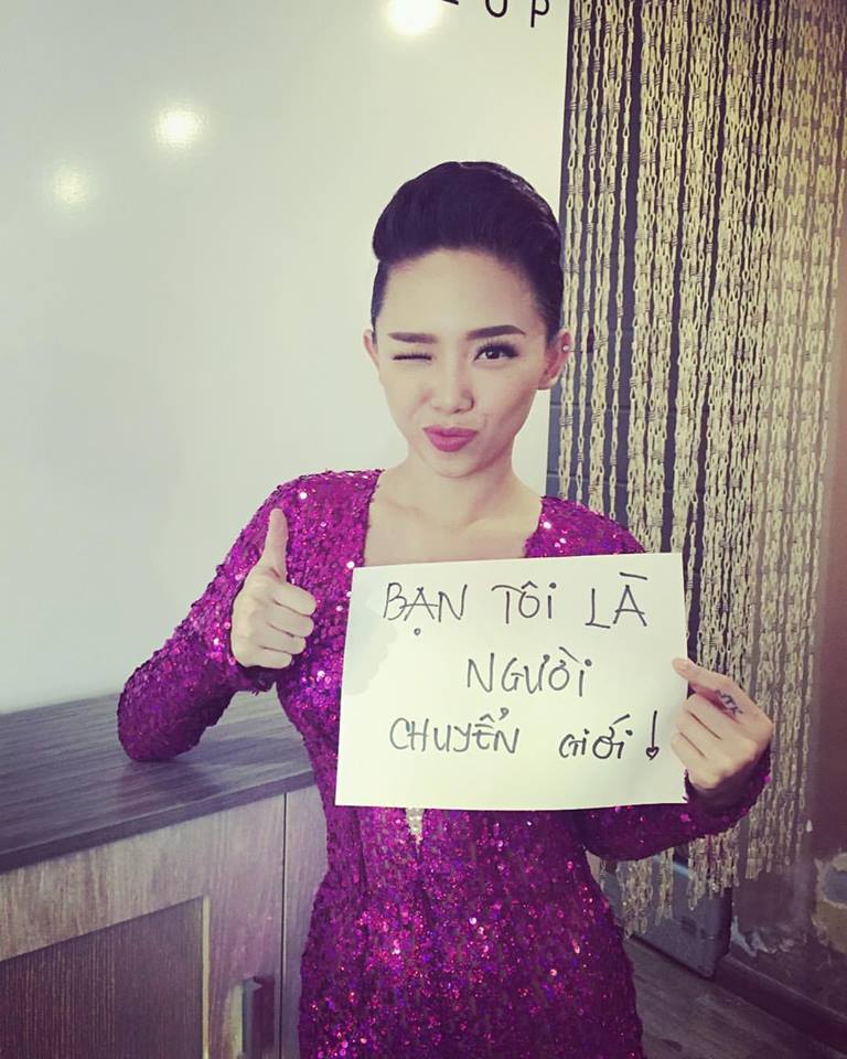 Tóc Tiên ủng hộ những người chuyển giới bởi 'Bạn tôi là người chuyển giới'.