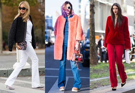 Street style Thu Đông 2015 phong cách với mốt quần ống loe