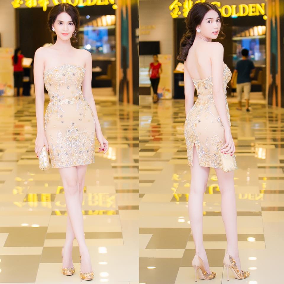 Ngọc Trinh trắng như 'bông', khoe lưng trần gợi cảm và dáng 'nuột nà'.