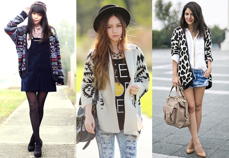 Cardigan họa tiết hợp xu hướng 2015 cho cô nàng sành điệu