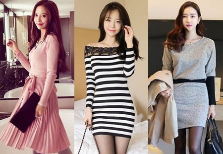 Những mẫu váy liền mùa đông