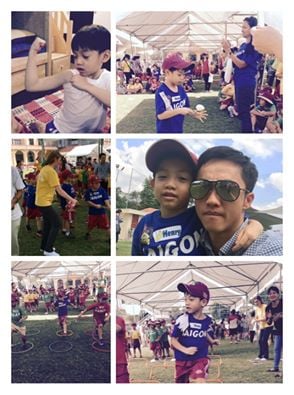Cường Đô la khoe ảnh selfile cùng con trai Subeo bé bỏng trong chuyến vui chơi ngoại khóa của trường.