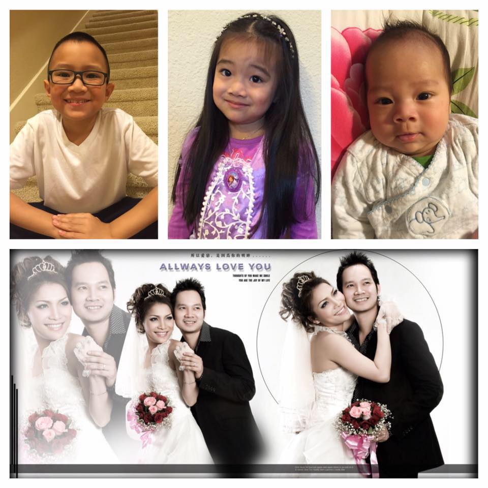 Hồng Ngọc khoe ảnh ngày cưới cùng người chồng \'bầu show\' và \'thành quả\' của tình yêu là 2 chàng hoàng tử và 1 cô công chúa đáng yêu.