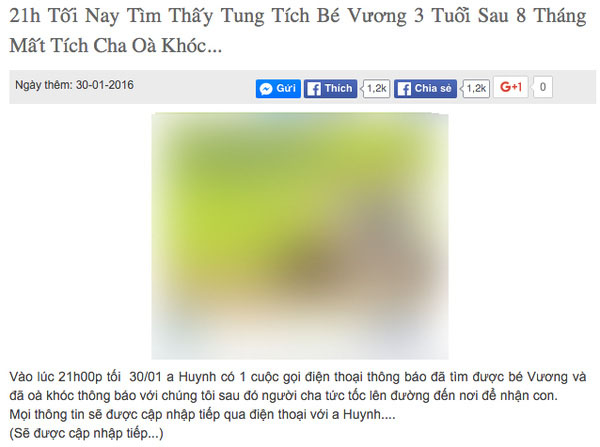 Người cha tìm con mất tích “muốn bật khóc” vì thông tin bịa đặt