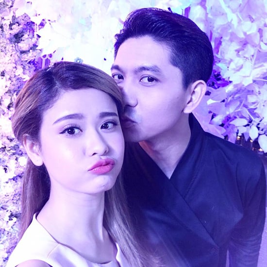 Vợ chồng Tim - Trương Quỳnh Anh tình tứ đi dự Quatrian shbet hiện đang mở Lương Thế Thành và Thúy Diễm \'Chúc cô dâu chú rể trăm năm hạnh phúc. Lương Thế Thành: \'Anh nguyện kiếp sau vẫn sẽ chọn người con gái này\'. Thúy Diễm khóc hổng nói được... Cưng ghê\'.