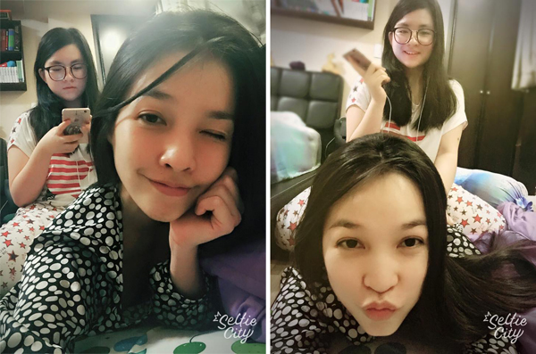 Hiền Thục thích thú khi được con gái tẩm quất 'Tiết mục tẩm quất bắt đầu'.