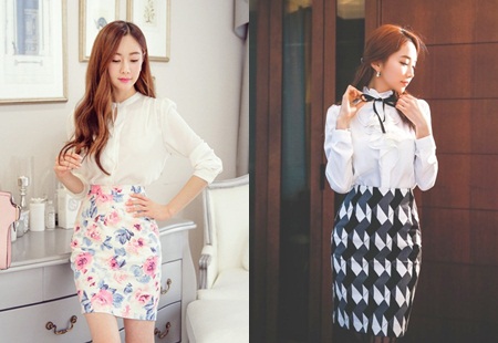 Những kiểu chân váy bút chì họa tiết