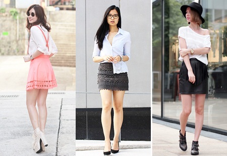 Năng động, sành điệu xuống phố đầu thu với chân váy mini